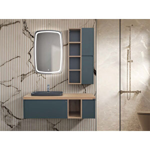 Lineart Aqua Banyo Dolabı 130 Cm Meşe - Orman Yeşili