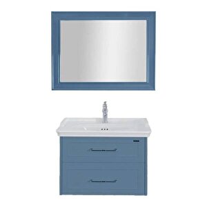 Lineart Frame Banyo Dolabı 80 Cm Azur Mavi