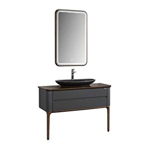 Lineart La Vie Banyo Dolabı 100 Cm Ceviz-füme