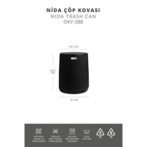 Okyanus Home Nida Siyah Çöp Kovası