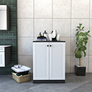 Banyo Dolabı Çamaşır Makinesi Alt Luxe Antrasi̇t - Beyaz Antrasit