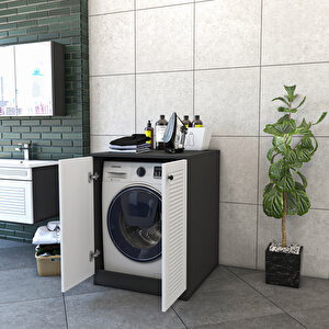 Banyo Dolabı Çamaşır Makinesi Alt Luxe Antrasi̇t - Beyaz