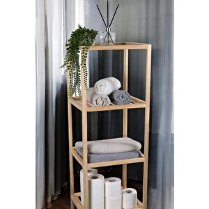 Ahşap Masif 5 Raflı Çok Amaçlı Banyo Düzenleyici Mobilya Hlt-002