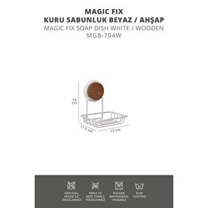 Okyanus Home Ahşap Desenli Magic Fix Sihirli Yapışkan Beyaz Kuru Sabunluk