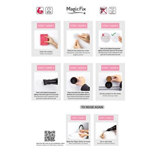 Okyanus Home Siyah Ahşap Desenli Magic Fix Sihirli Yapışkan Twix Banyo Rafı 2 Adet- 13x30cm