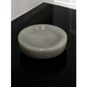 Gri Mermer 5 Parça Banyo Seti-gümüş Aksesuarlı-banyo Organizeri-tepsi-katı Sabunluk-sıvı Sabunluk-pamukluk-diş Fırçalık