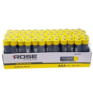 Rose Aaa İnce 1.5v Kalem Pil 60'li Paket