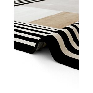 Cool Halı Design 05 Krem Gold Salon Halısı Geometrik Desen Sık Dokuma Modern Oturma Odası Halısı