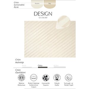 Cool Halı Design 02 Krem Bej Modern Salon Halısı Sık Dokuma Yumuşak Dokulu Oturma Odası Halısı