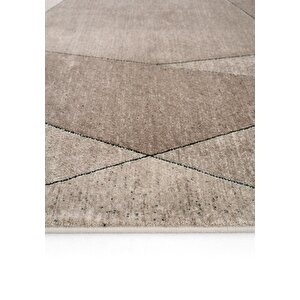 Cool Halı Design 07 Krem Gold Salon Halısı Geometrik Desen Sık Dokuma Modern Oturma Odası Halısı