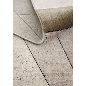 Cool Halı Design 07 Krem Gold Salon Halısı Geometrik Desen Sık Dokuma Modern Oturma Odası Halısı