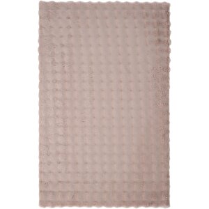 Pretty Pudra Yıkanabilir Kabartmalı Yumoş Halı Kaymaz Suni Kürk Tavşan Post Peluş Halı 185x200 cm