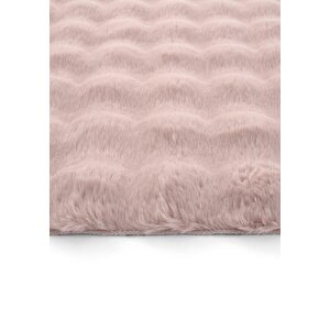 Cool Halı Pretty Pudra Yıkanabilir Kabartmalı Yumoş Halı Kaymaz Suni Kürk Tavşan Post Peluş Halı