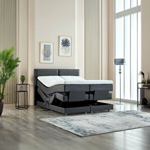 Nivo Elektrikli Motorlu Hareketli Kumandalı Çift Kişilik Baza+başlık+yatak Set 160x200 cm