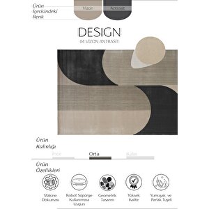 Design 04 Vizon Salon Halısı Geometrik Desen Yüksek Kalite Sık Dokuma Oturma Odası Halısı 160x230 cm