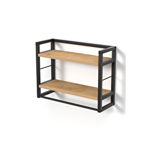 Ludlow 2 Raflı Metal Düzenleyici Havluluk Duvara Monte Banyo Rafı Metal Organizer Çok Amaçlı Raf