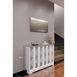 Gordion Model, Beyaz Üstü Çam Renk, 116 Cm Petek Kaplama, Dresuar