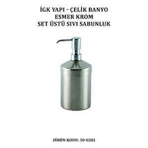 İgk Yapi - Çelik Banyo Esmer Krom Set Üstü Sıvı Sabunluk (50-028)