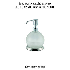İgk Yapi - Çelik Banyo Küre Camlı Set Üstü Sıvı Sabunluk (50-036)