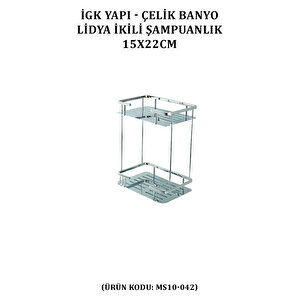 İgk Yapi - Çelik Banyo Lidya İkili Şampuanlık 15x22cm (ms10-042)