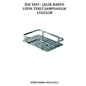 İgk Yapi - Çelik Banyo Lidya Tekli Şampuanlık 15x22cm (ms10-041)