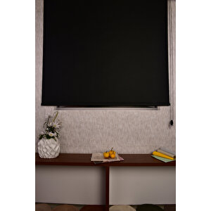 Siyah Düz Etek Dilimsiz Mat Sun Panama P-5000 Zebra Stor Güneşlik Perde 100x200 cm