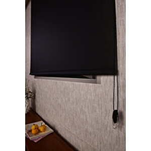 Siyah Düz Etek Dilimsiz Mat Sun Panama P-5000 Zebra Stor Güneşlik Perde 100x200 cm