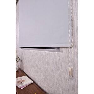 Gri Düz Etek Dilimsiz Mat Sun P-1635 Zebra Stor Güneşlik Perde 200x200 cm