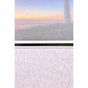 Ekru Boğumlu Tül Etek Dilimsiz 18 Sim Zebra Stor Güneşlik Perde 200x260 cm