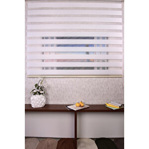 Beyaz Düz Etek Dilimsiz 616-b/1 Zebra Stor Güneşlik Perde 120x220 cm