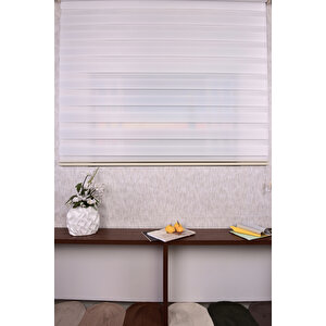 Beyaz Düz Etek Dilimsiz 616-b/1 Zebra Stor Güneşlik Perde 120x220 cm