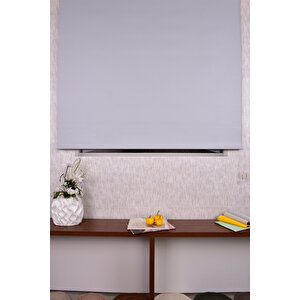 Beyaz Karartma Düz Etek Dilimsiz P 1090 Blackout Zebra Stor Güneşlik Perde 80x240 cm