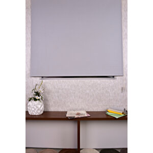 Gri Düz Etek Dilimsiz İp 1080 Zebra Stor Güneşlik Perde 240x260 cm