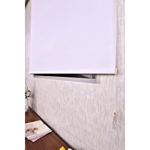 Beyaz Düz Etek Dilimsiz İp 1001 Zebra Stor Güneşlik Perde 140x240 cm