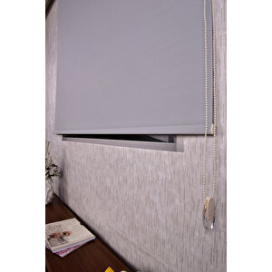 Gri Düz Etek Dilimsiz İp 1080 Zebra Stor Güneşlik Perde 220x240 cm