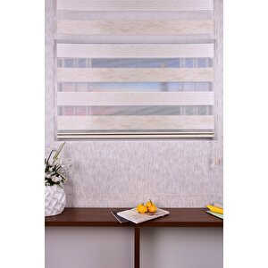 Krem Pliseli Etek Dilimsiz Ds 10790-v6 Zebra Stor Güneşlik Perde 240x200 cm