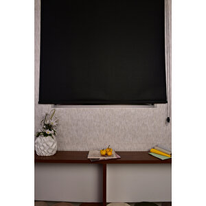 Siyah Düz Etek Dilimsiz Ferme Blackout P-5000 Zebra Stor Güneşlik Perde 200x260 cm