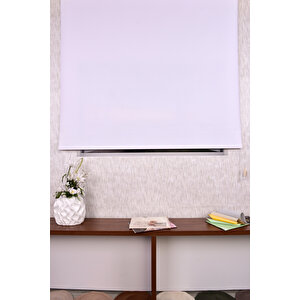 Beyaz Düz Etek Dilimsiz İp 1001 Zebra Stor Güneşlik Perde 80x220 cm