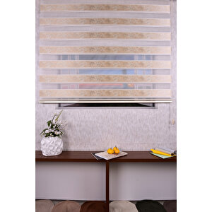 Gold Düz-çizgili Etek Dilimsiz Ds 11805 V1 Zebra Stor Güneşlik Perde