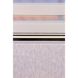 Krem Hun Micro Plise Etek Dilimsiz Zebra Stor Güneşlik Perde 200x220 cm