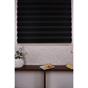 Siyah Düz Etek Dilimsiz Siyah 10687 V10 Zebra Stor Güneşlik Perde 180x220 cm