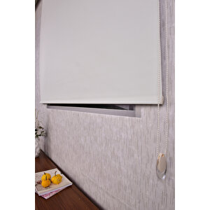 Krem Karartma Düz Etek Dilimsiz Krem Blackout Zebra Stor Güneşlik Perde 220x200 cm