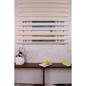 Krem Düz Etek Dilimsiz Ds 614-h6 Zebra Stor Güneşlik Perde 240x220 cm