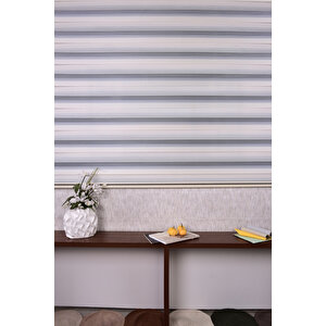 Lacivert Pliseli Etek Dilimsiz Ds 10685-v11 Zebra Stor Güneşlik Perde 240x200 cm