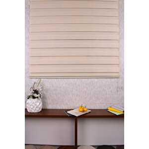 Krem Düz Etek Dilimsiz Ds 614-h6 Zebra Stor Güneşlik Perde 160x220 cm