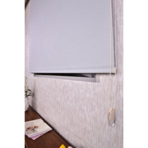Gri Simli Düz Etek Dilimsiz İp 1080 Sr Zebra Stor Güneşlik Perde 240x260 cm
