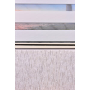 Ekru Pliseli Etek Dilimsiz İp Plise Zebra Stor Güneşlik Perde 120x260 cm