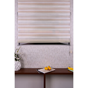 Krem Kendinden Desenli Etek Dilimsiz Ds 11714-v1 Zebra Stor Güneşlik Perde 180x260 cm