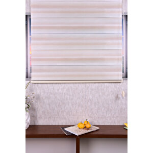 Bej Kendinden Desenli Etek Dilimsiz Ds 11717-v1 Zebra Stor Güneşlik Perde 140x220 cm