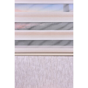 Bej Kendinden Desenli Etek Dilimsiz Ds 11717-v1 Zebra Stor Güneşlik Perde 140x240 cm